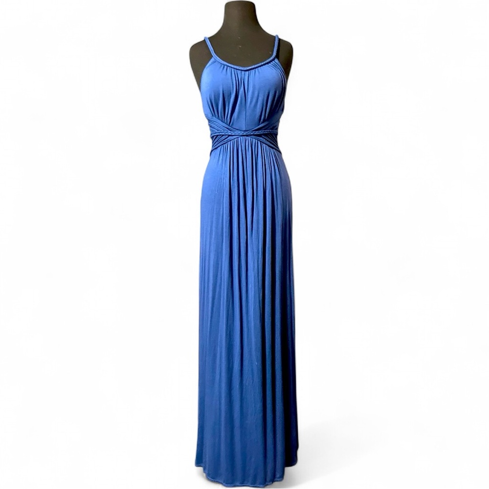 Max Studio Blue Jersey Sleeveless Grecian Maxi Dress | Women’s M